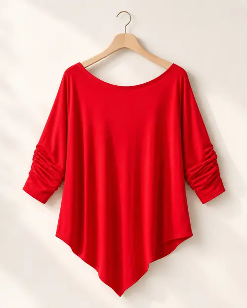 Blusa manga morcego barra lenço